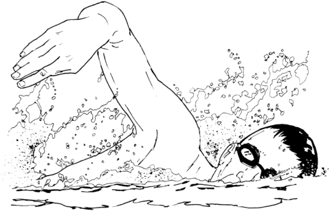 Swimming Freestyle Coloring Page